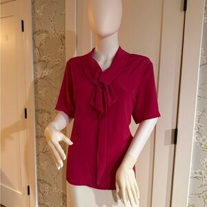 Ice Fuchsia Blouse with Chic Bow